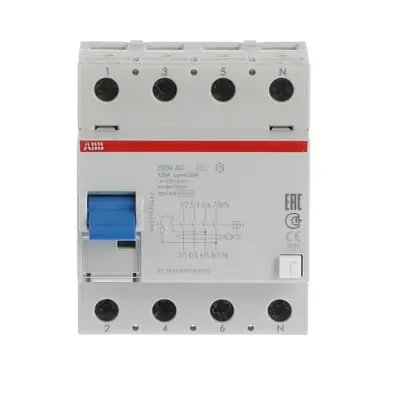 2CSF204001R1950 - Residual Current Circuit Breaker F200 - 4P - 30 mA - 125 A - Type AC - ABB