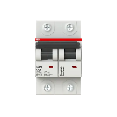 2TAZ190200R0844 - SH802-C125 Miniature Circuit Breaker C-Char.,10kA,125A,2P - ABB
