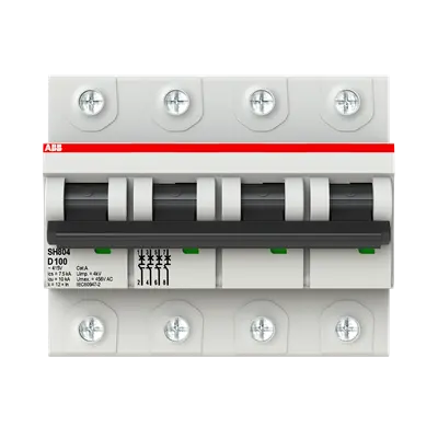 2TAZ190400R0821 - SH804-D100 Miniature Circuit Breaker D-Char.,10kA,100A,4P - ABB
