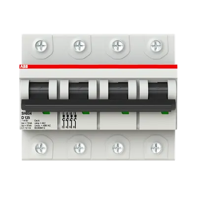 2TAZ190400R0841 - SH804-D125 Miniature Circuit Breaker D-Char.,10kA,125A,4P - ABB