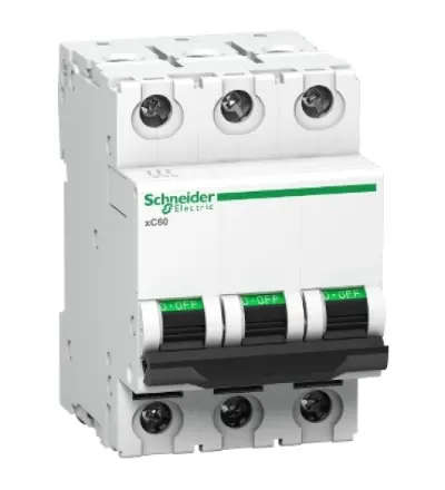 A9N3P25BGN - Miniature circuit breaker (MCB), Acti9 xC60, 3P, 25A, B curve, 10000A (IS/IEC60898-1) - Schneider Electric