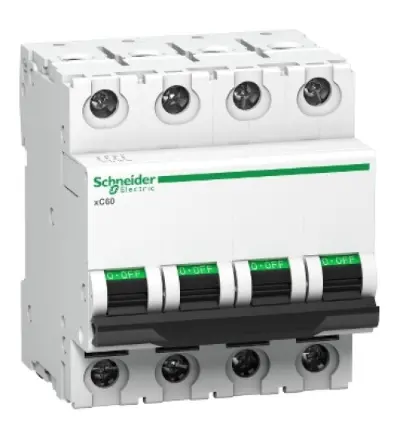 A9N4P32D - Miniature circuit breaker (MCB), Acti9 xC60, 4P, 32A, D curve, 10000A (IS/IEC60898-1) - Schneider Electric