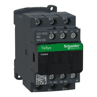 LC1D12BD - TeSys D contactor - 3P(3 NO) - AC-3 - 440 V 12 A - 24 V DC coil - Schneider Electric