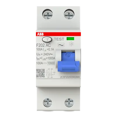 2CSF202005R2900 - Residual Current Circuit Breaker F200 - 2P - 100 mA - 100 A - Type AC - ABB