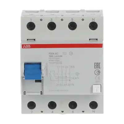 2CSF204001R3950 - Residual Current Circuit Breaker F200 - 4P - 300 mA - 125 A - Type AC - ABB