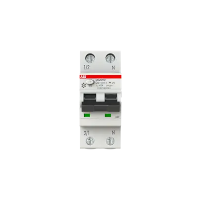 2CSR275480R3404 - RCCB with Overcurrent Protection DS201 M - 1P+N - 300 mA - 40 A - C - Type A APR - 10ms Delay - ABB