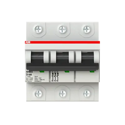 2TAZ190300R0821 - SH803-D100 Miniature Circuit Breaker D-Char.,10kA,100A,3P - ABB