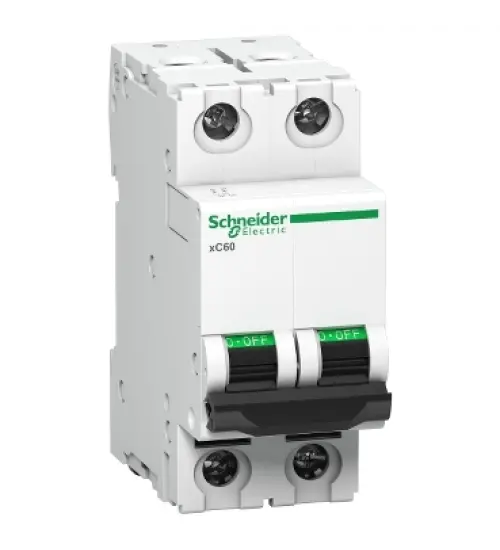 A9N2P20DIN - Miniature circuit breaker (MCB), Acti9 xC60, 2P, 20A, D curve, 15kA (IS/IEC60947-2) - Schneider Electric