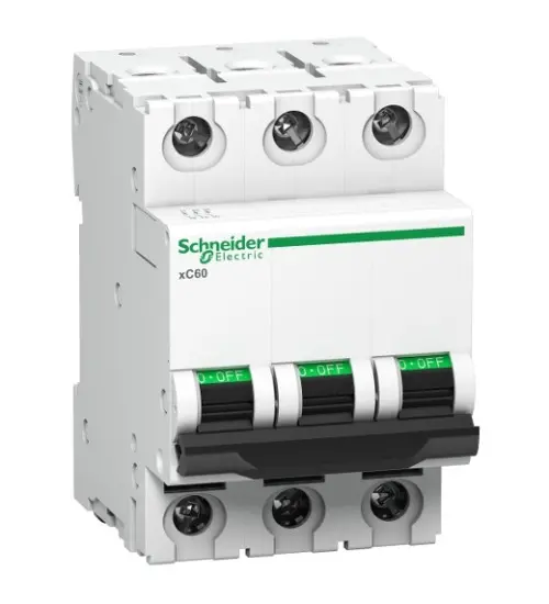 A9N3P06CGN - Miniature circuit breaker (MCB), Acti9 xC60, 3P, 6A, C curve, 10000A (IS/IEC60898-1) - Schneider Electric