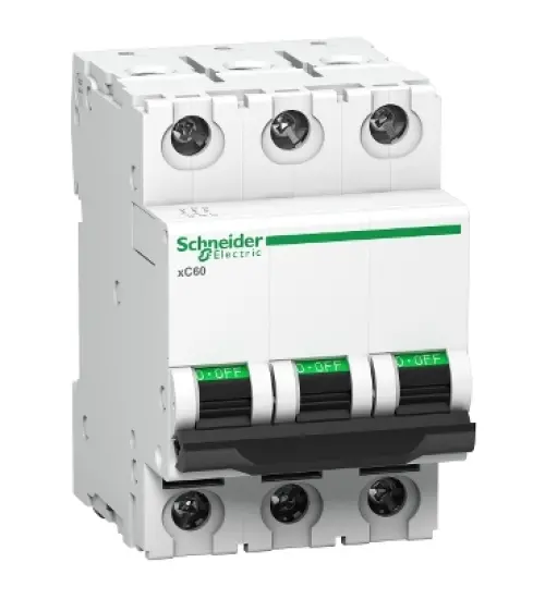 A9N3P32DGN - Miniature circuit breaker (MCB), Acti9 xC60, 3P, 32A, D curve, 10000A (IS/IEC60898-1) - Schneider Electric