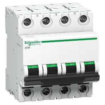 A9N4P10CGN - Miniature circuit breaker (MCB), Acti9 xC60, 4P, 10A, C curve, 10000A (IS/IEC60898-1) - Schneider Electric