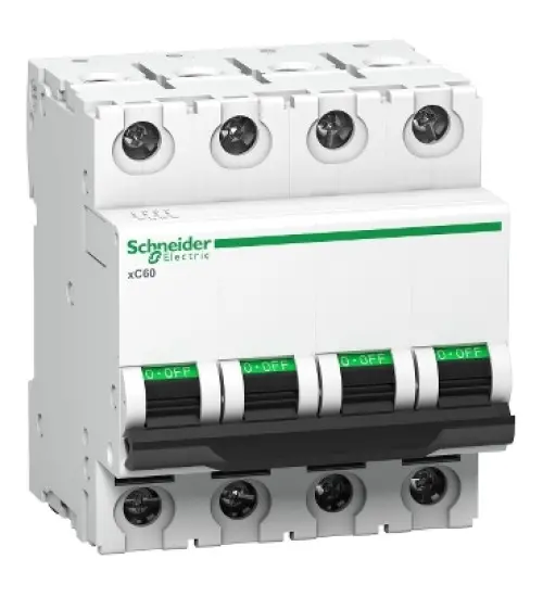 A9N4P40BGN - Miniature circuit breaker (MCB), Acti9 xC60, 4P, 40A, B curve, 10000A (IS/IEC60898-1) - Schneider Electric