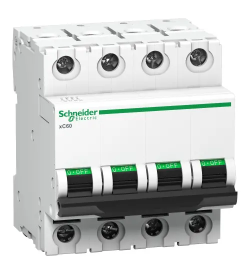 A9N4P63BGN - Miniature circuit breaker (MCB), Acti9 xC60, 4P, 63A, B curve, 10000A (IS/IEC60898-1) - Schneider Electric