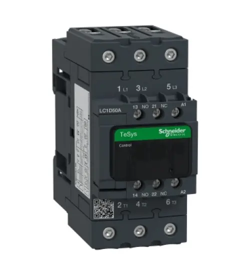 LC1D50AF7 - TeSys D contactor - 3P(3 NO) - AC-3 - 440 V 50 A - 110 V AC 50/60 Hz coil - Schneider Electric